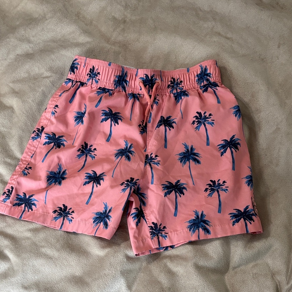 Abercrombie Kids Pink Swim Trunks with Blue Accents